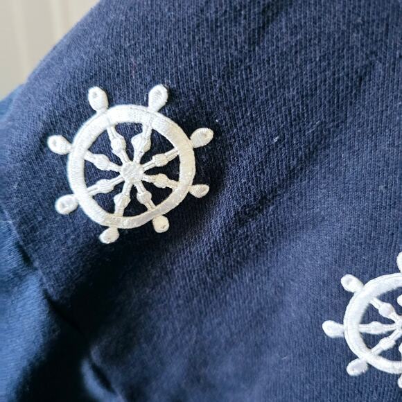 Jerzees Vintage Nautical Oversize Cardigan  size XL Old Money Embellished - Picture 6 of 10